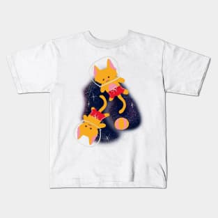 Cats Summer Space Swimming Vortex Kids T-Shirt